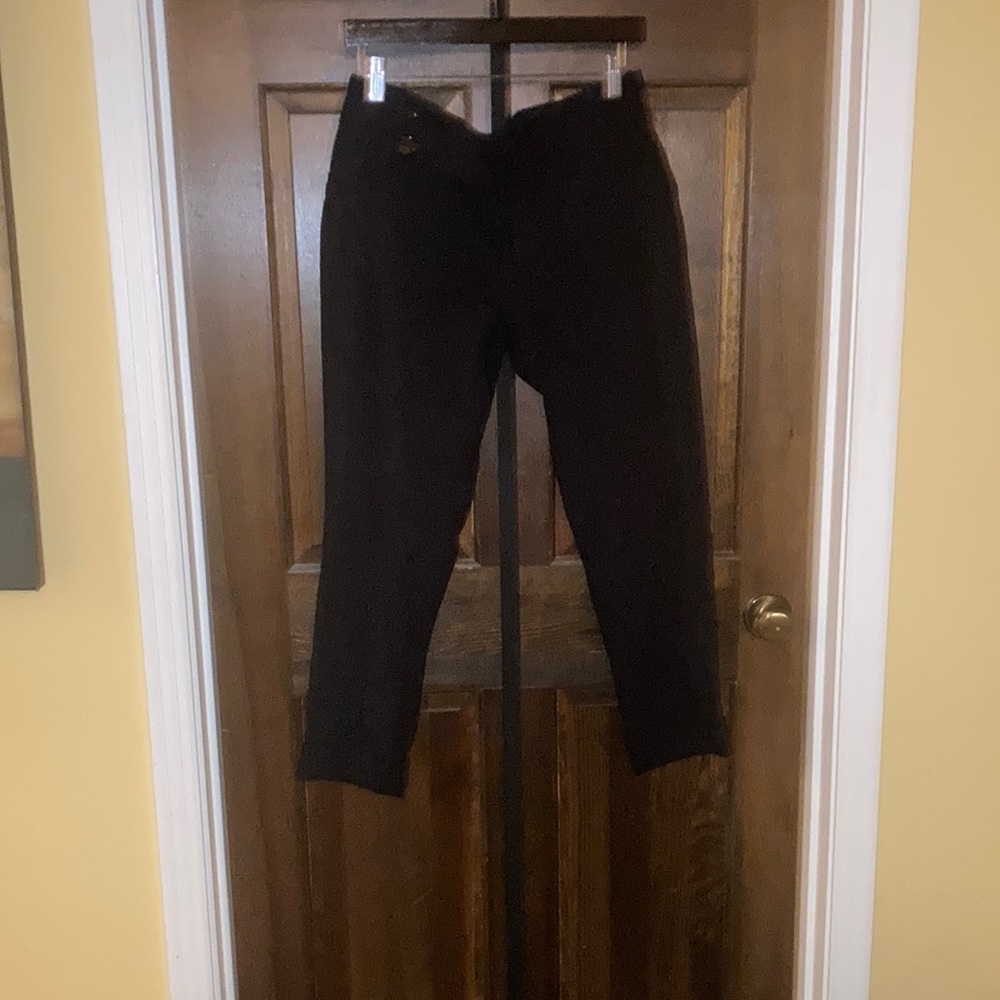 Studio Y Black Chinos with Slim Fit and Textured Fabric